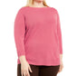 Karen Scott Women's Boatneck Pullover Sweater Pink Size 2X