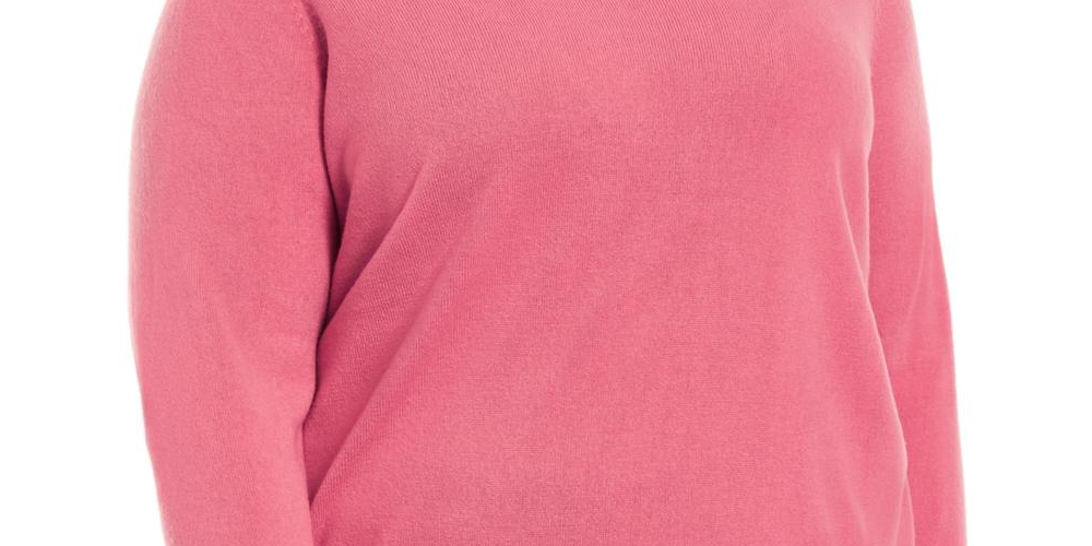 Karen Scott Women's Boatneck Pullover Sweater Pink Size 2X