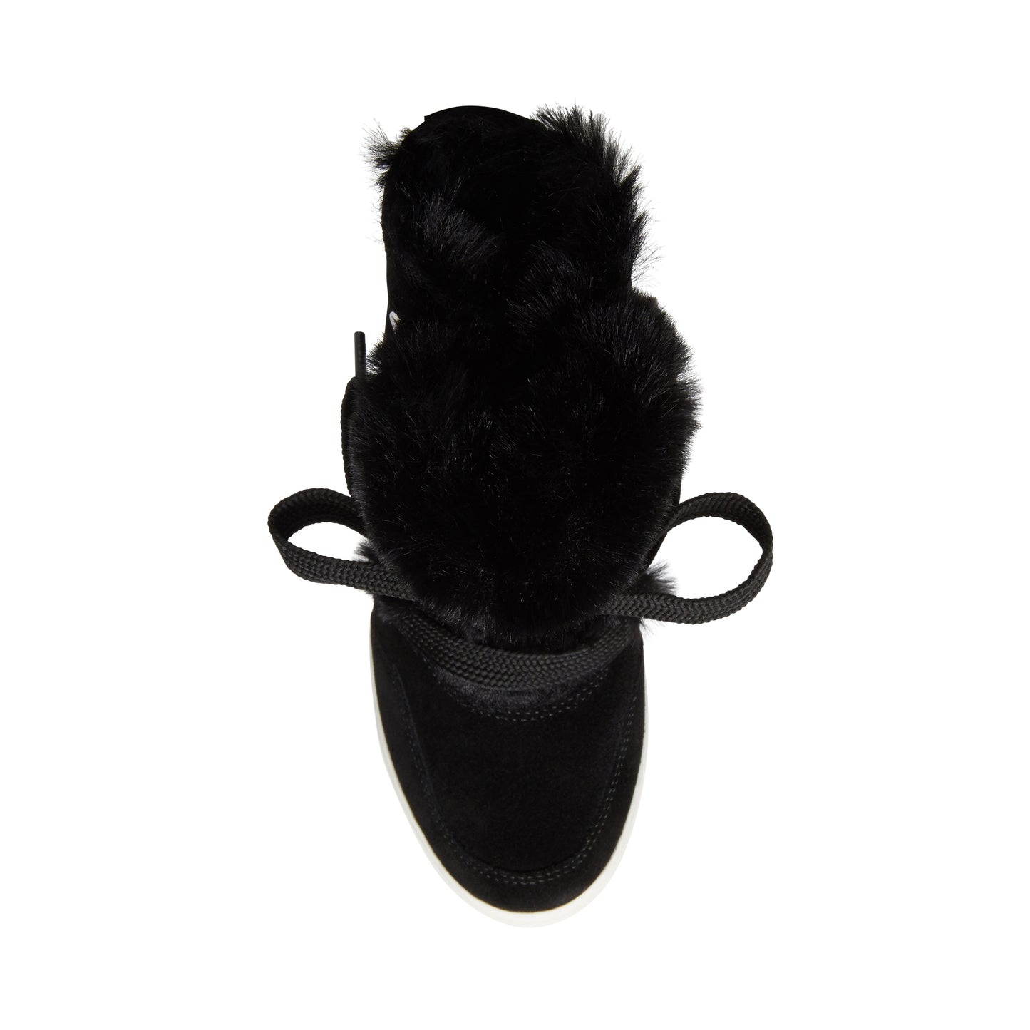 Steve Madden Women's Wharton Faux Fur Sneaker Bootie Black Size 9.5