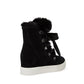 Steve Madden Women's Wharton Faux Fur Sneaker Bootie Black Size 9.5