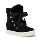 Steve Madden Women's Wharton Faux Fur Sneaker Bootie Black Size 9.5