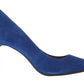 Calvin Klein Women's Gayle Suede Pointed Toe Pumps Blue Size 7.5 M