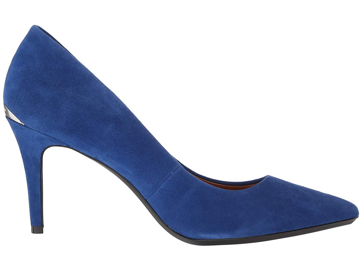 Calvin Klein Women's Gayle Suede Pointed Toe Pumps Blue Size 7.5 M