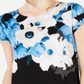 Alfani Women's Wave Print Top Wreath Blue Size Petite
