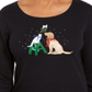 Karen Scott Women's  Petite Embellished Holiday Shirt  Black Size Petite M
