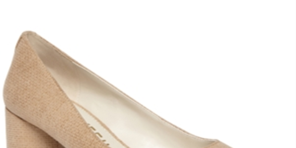 Anne Klein Women's Nora Slip on Pointed Toe Block Heels Tan Size 5M