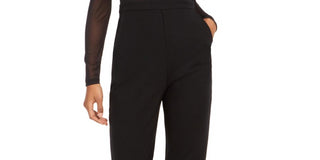 French Connection Women's Leah Jumpsuit Illusion Mock Neck Black Size 10