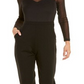 French Connection Women's Leah Jumpsuit Illusion Mock Neck Black Size 10
