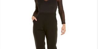 French Connection Women's Leah Jumpsuit Illusion Mock Neck Black Size 10