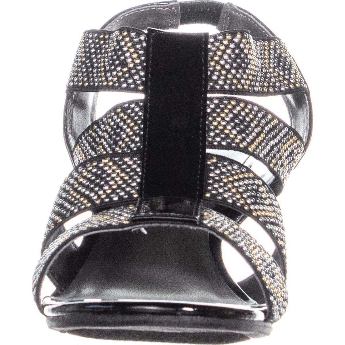 Karen Scott Women's Nicolle Fabric Open Toe Special Occasion Slingback Sandals Black Size 6.5M