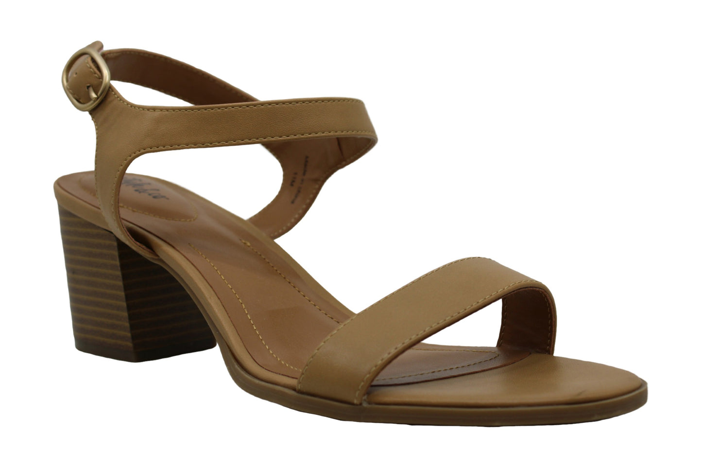 Style & Co Women's Mollee Leather Peep Toe Casual Slingback Sandals Brown Size 7 M