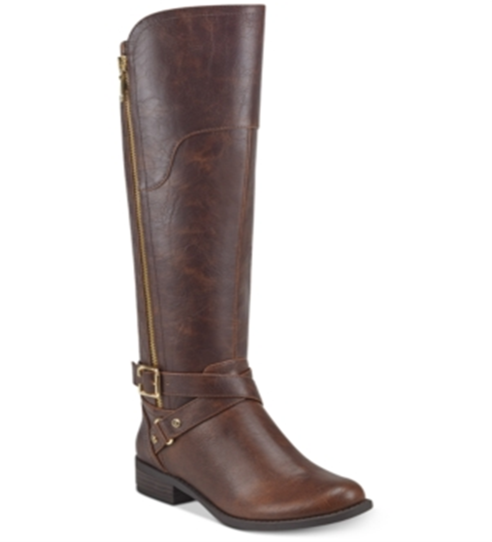 Guess Women's Haydin Faux Leather Riding Boots Brown Size 7.5 MW