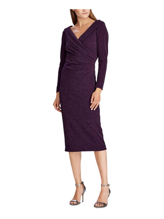 Ralph Lauren Women's Special Occasion Surplice Dress Purple Size 10 Petite