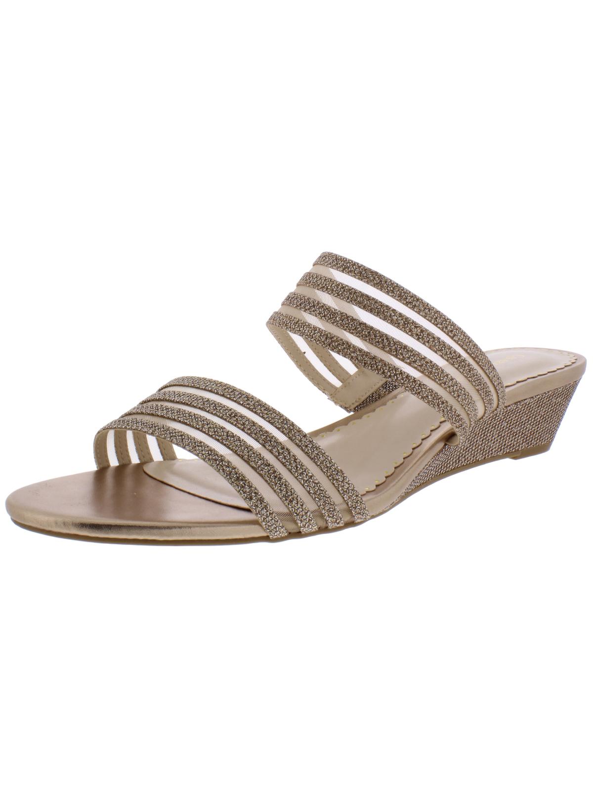 Charter Club Women's Graceyy Fabric Open Toe Casual Platform Sandals Gray Size 8.5 M