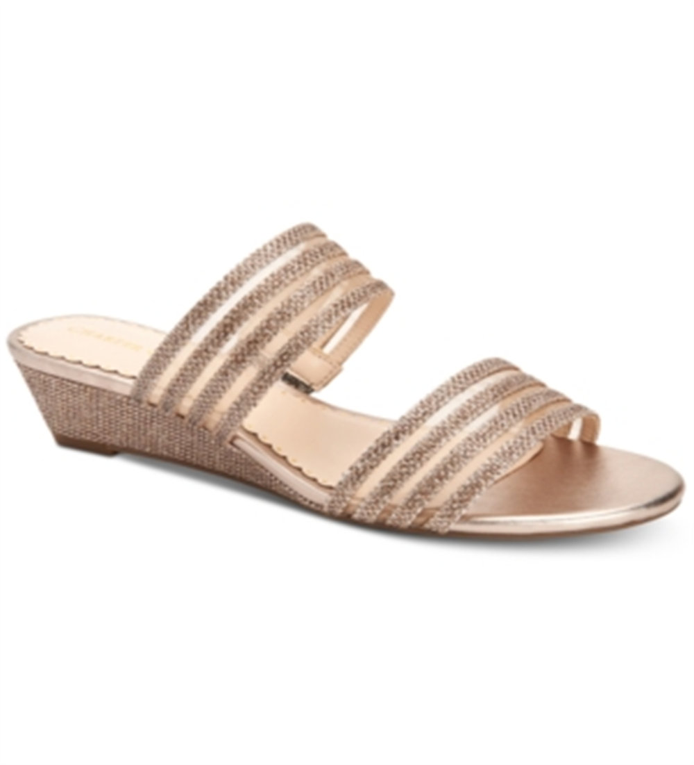 Charter Club Women's Graceyy Fabric Open Toe Casual Platform Sandals Gray Size 8.5 M