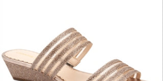 Charter Club Women's Graceyy Fabric Open Toe Casual Platform Sandals Gray Size 8.5 M