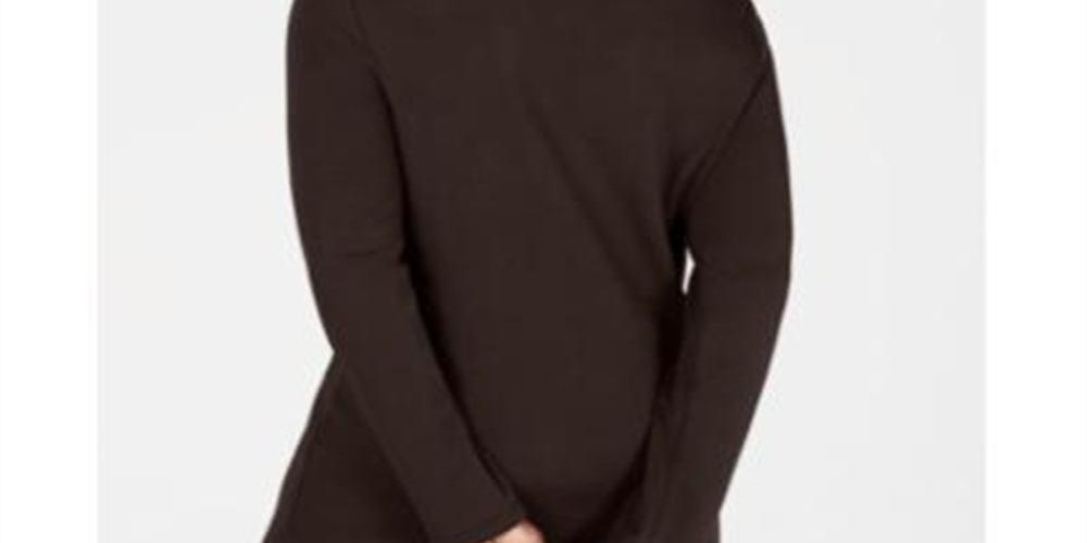 Karen Scott Women's Cotton Studded Open-Front Cardigan  Chocolate Size Large