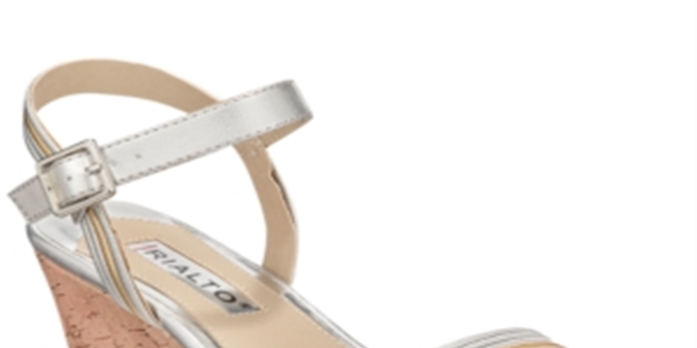 Rialto Women's Cadis Open Toe Casual Platform Shoes Silver Size 9 M