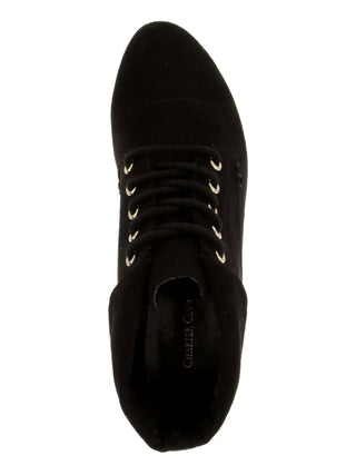 Charter Club Women's Round Toe Block Heel Lace-up Booties Black Size 9.5 M