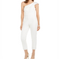 Adrianna Papell Women's One Shoulder Jumpsuit White Size 18