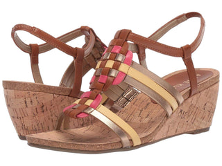 Anne Klein Women's Sport Tilly Wedge Sandal Brown Multi  Size 9.5 M