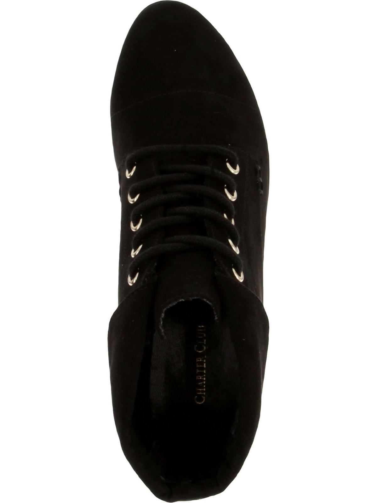 Charter Club Women's Crissie Lace up Casual Ankle Boots Black Size 7.5 M