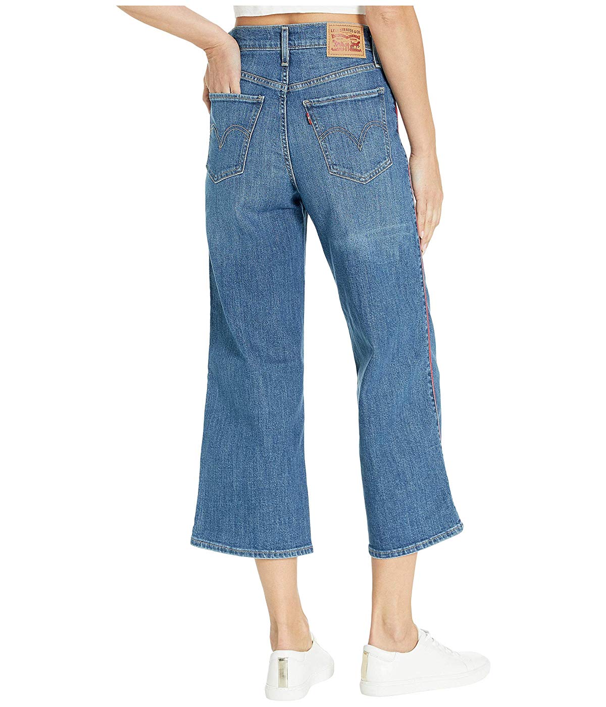 Levi's Women's Mile High Wide Leg Crop Jeans Blue Size 28X25