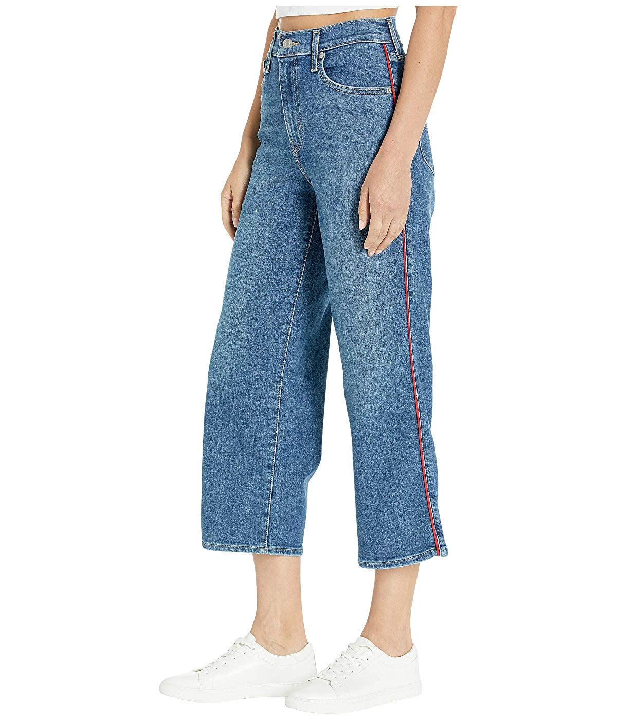 Levi's Women's Mile High Wide Leg Crop Jeans Blue Size 28X25