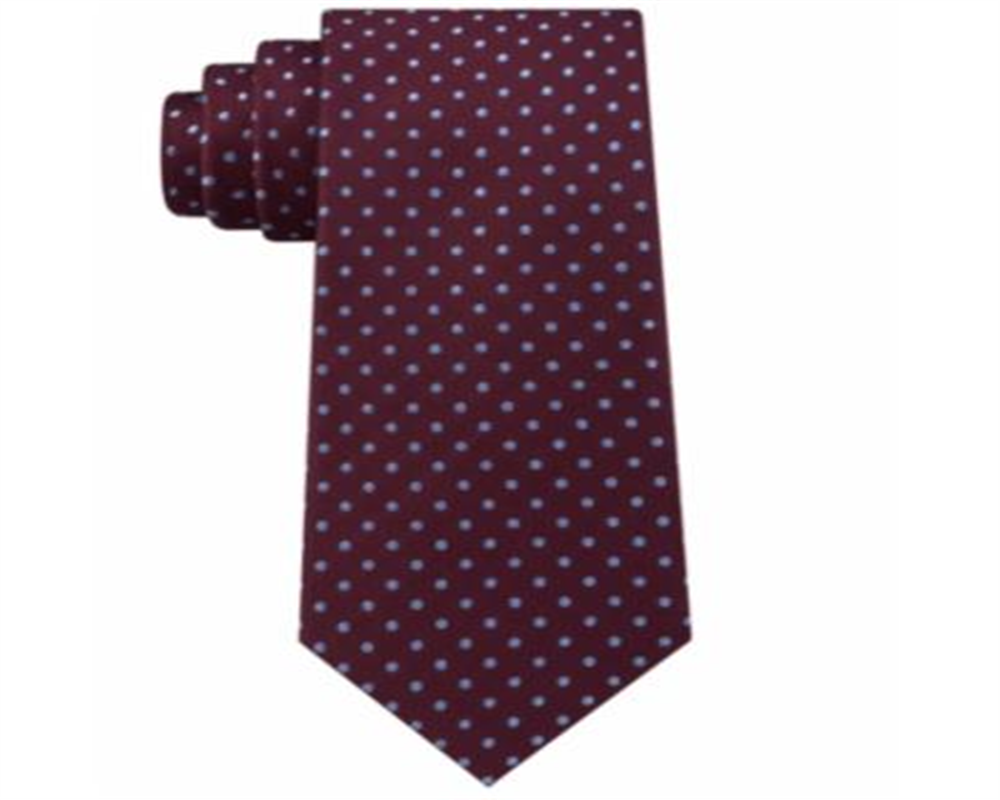 Tommy Hilfiger Men's Pin Dot Silk Tie - Burgundy One Size