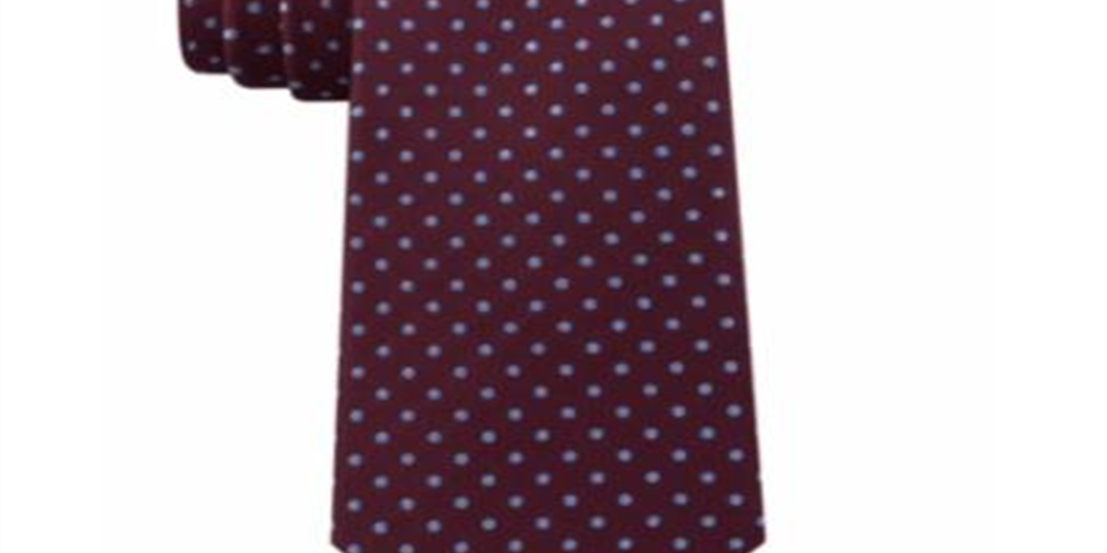 Tommy Hilfiger Men's Pin Dot Silk Tie - Burgundy One Size