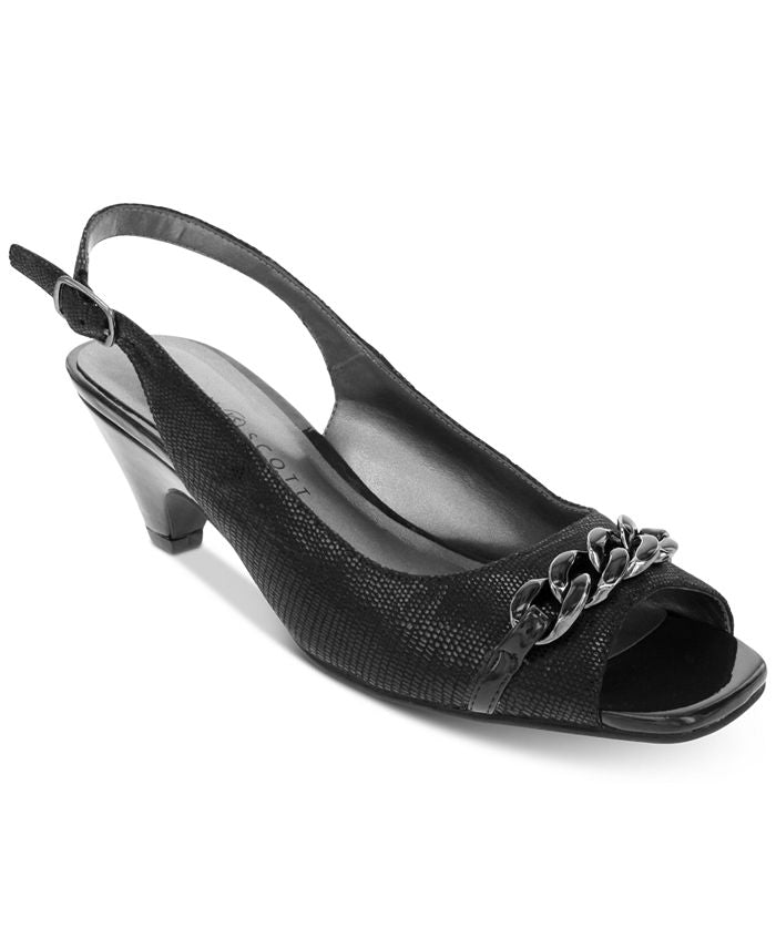 Karen Scott Women's  Amber Slingbacks Black Size 5 M