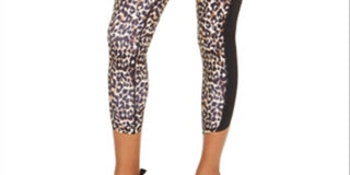 Ideology Women's Animal Print Fitness Athletic Leggings Black Size Medium