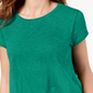 Style & Co Women's Handkerchief-Hem T-Shirt Green Size XSE