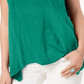 Style & Co Women's Handkerchief-Hem T-Shirt Green Size XSE
