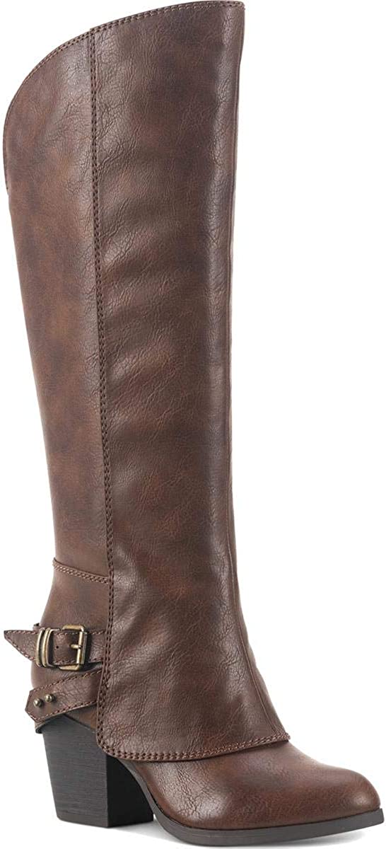 American Rag Women's Emilee Faux Leather Knee High Boot Brown Size 10 M