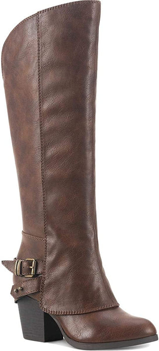 American Rag Women's Emilee Faux Leather Knee High Boot Brown Size 10 M