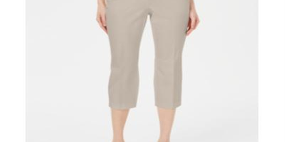 Alfani Women's Petite Capri Pants  Polished Beige Brown Size 2 P