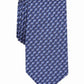 Alfani Men's Neck Tie Trellis Geometric Skinny Slim Silk Blue One Size
