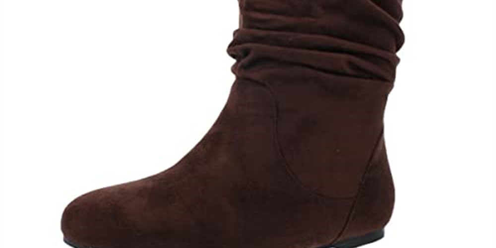 Brinley Co. Women's Wide Calf Microsuede Slouch Mid Calf Boot Brown Size 6.5