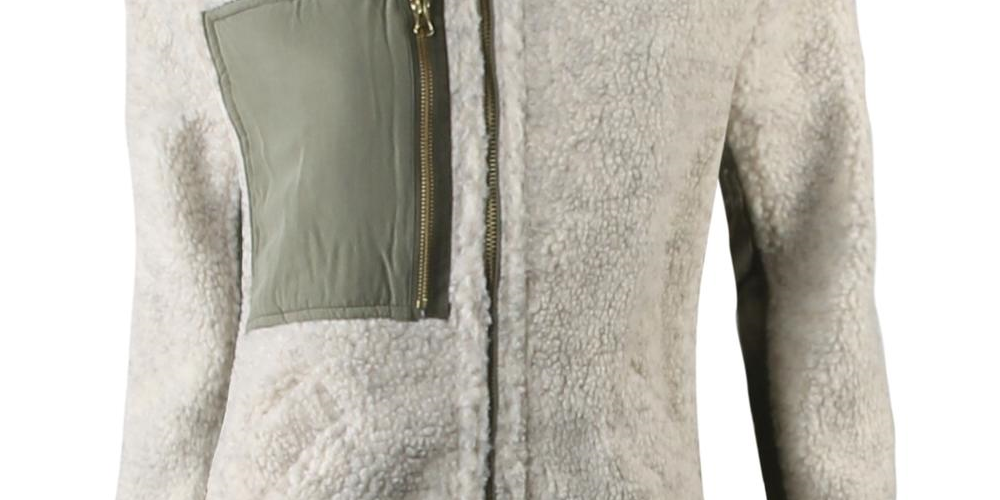 Free People Women's Textured Zip up Winter Jacket Coat Brown Size Small