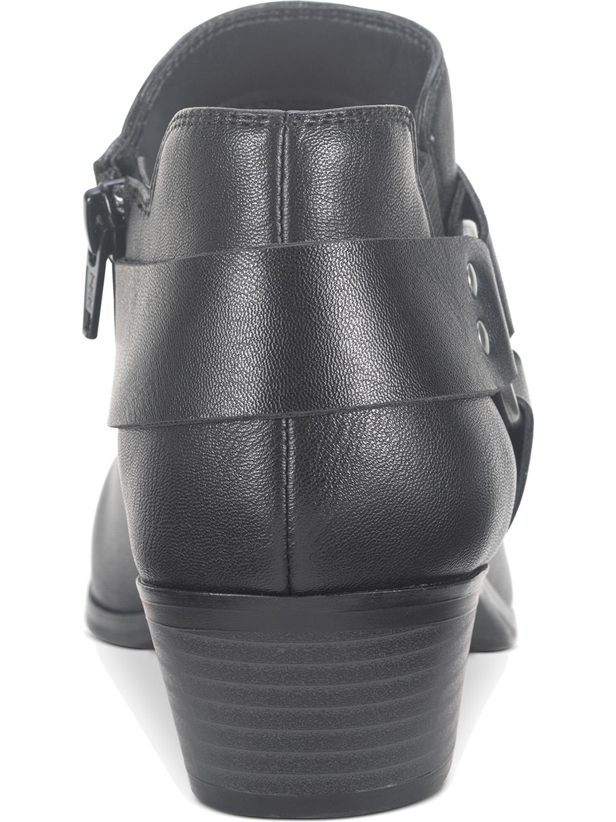 Style & Co Women's Winnde Leather Almond Toe Ankle Fashion Boots Black Size 6.5 M