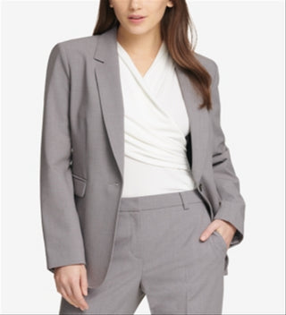 DKNY Women's  Button Wear to Work Blazer Jacket Gray Size 18