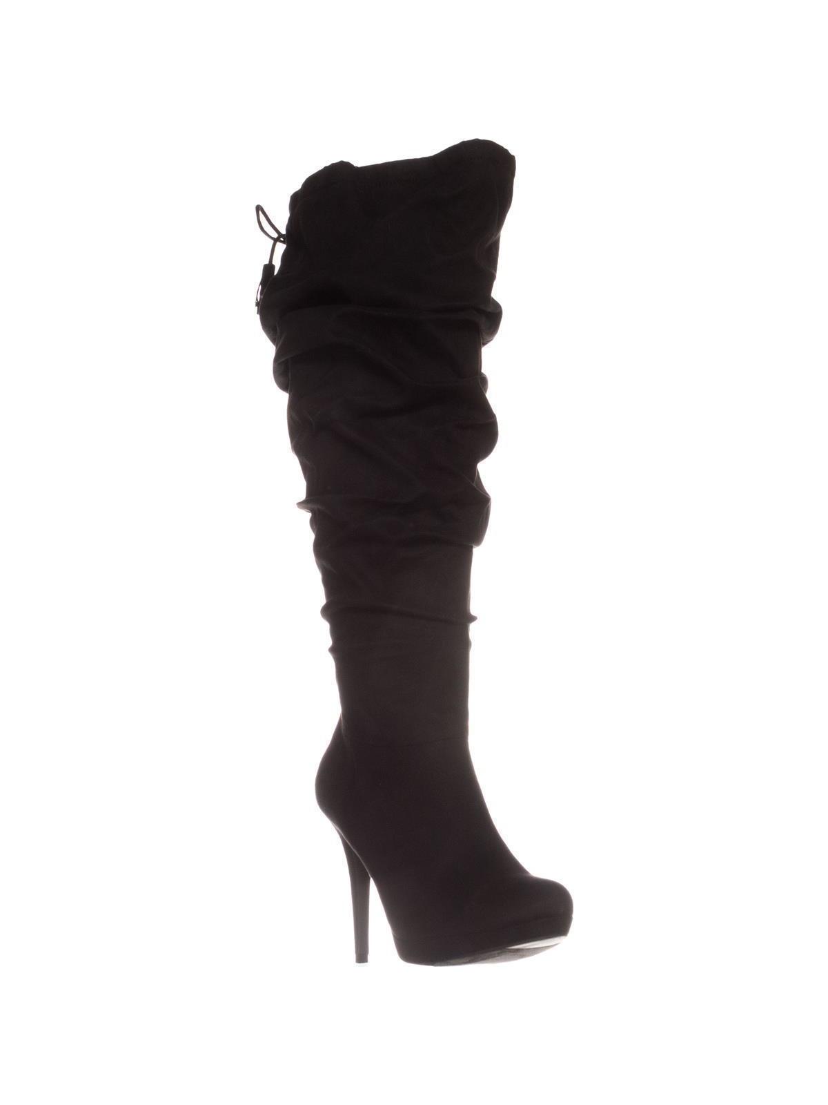 Thalia Sodi Women's Brisa Wide Calf Platform Knee High Boots Black Size 9W-WC