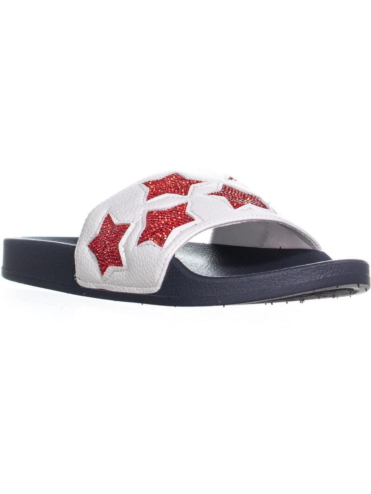 Kenneth Cole Reaction Women's Pool Spash Stars Slide Sandals Red Size 9 M