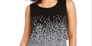 Alfani Women's  Printed Layered Top Black Size 2XL