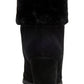 Alfani Women's Faux Fur Cuff Cushioned Wedge Zip up Leather Booties Black Size 6.5 M