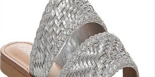 Carlos by Carlos Santana Women's Holly Flats Microsuede Woven Silver Size 10M