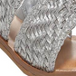 Carlos by Carlos Santana Women's Holly Flats Microsuede Woven Silver Size 10M