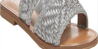 Carlos by Carlos Santana Women's Holly Flats Microsuede Woven Silver Size 10M