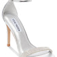 Steve Madden Women's Fabric Open Toe Special Occasion Ankle Strap Sandel Sliver Size 9 M